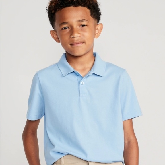 3 OLD NAVY POLO SCHOOL JERSEY-KNIT MONET BLUE LARGE 10/12 GIRL OR BOYS SHIRT NWT - Picture 3 of 4